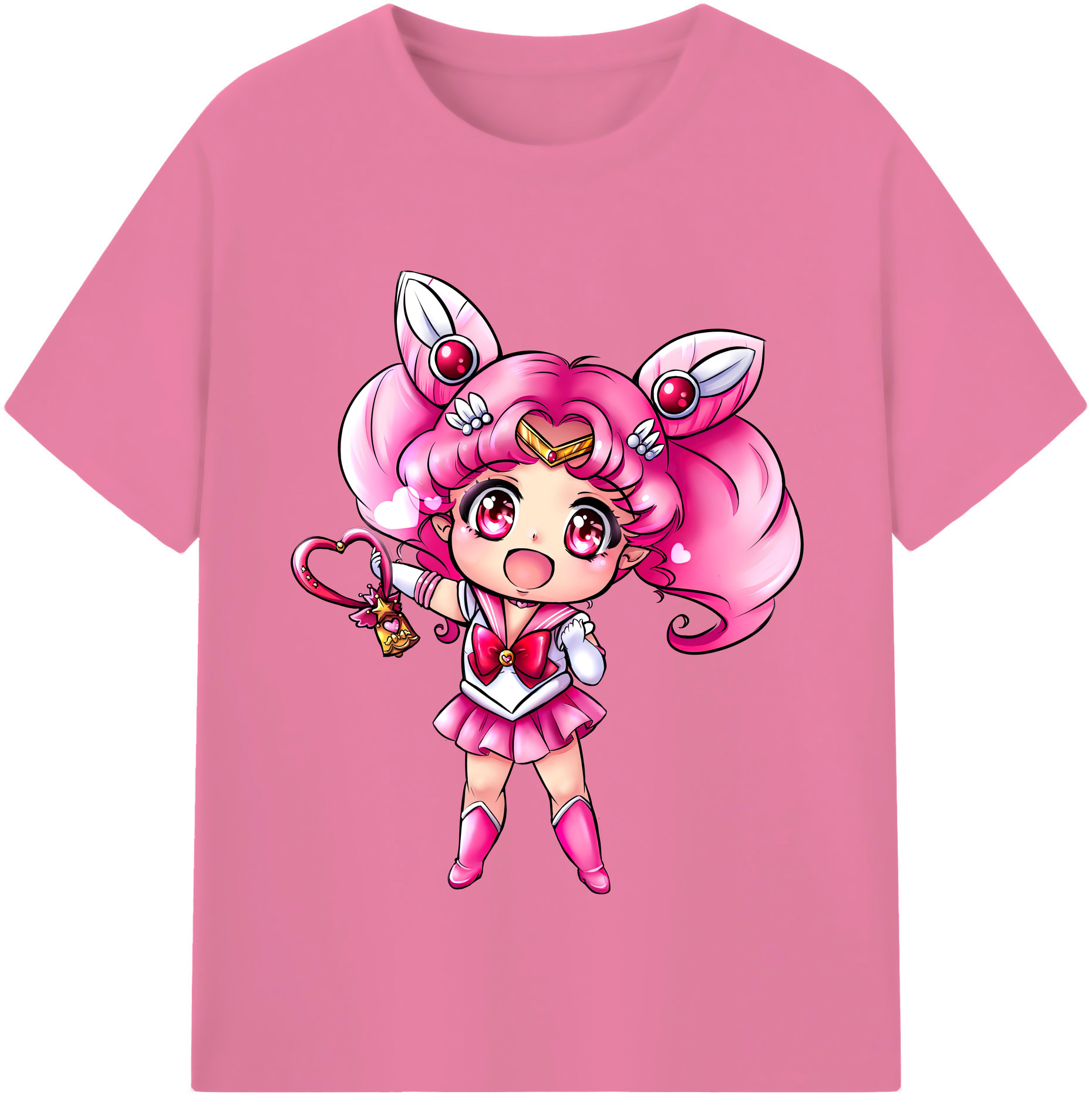 （画像用） 美少女戦士セーラームーン ちびうさ Sailor Moon Chibiusa Tsukino Usagi Small Lady Serenity 綿100％半袖Tシャツ（フロントプリント）